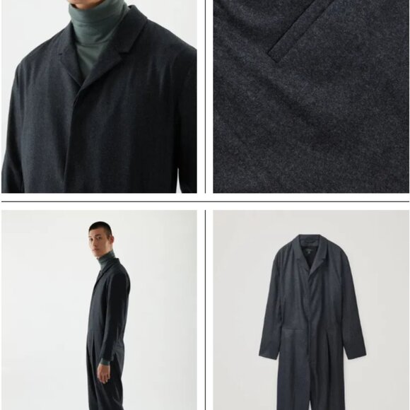 NWT COS Mens Size 34R Wool Mix Felt Boilersuit Jumpsuit Lined Gray Rare $225 - Picture 3 of 16